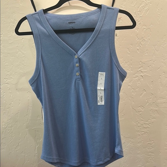 Sonoma Blue Fitted Sleeveless Tank Top - Picture 1 of 1